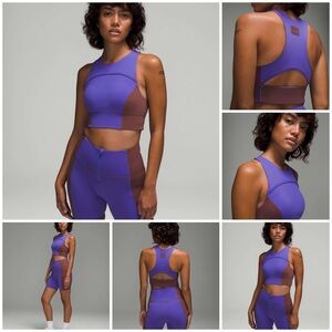 NWOT Lululemon Hike to Swim Top/Sports Bra Top in Purple and Brown, Size Medium